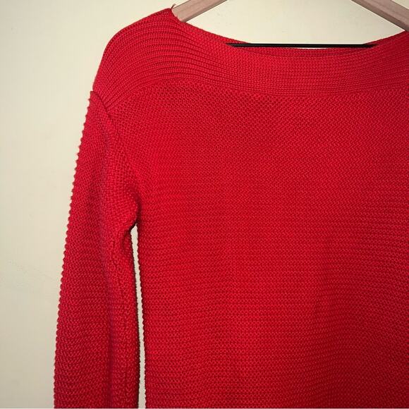 LAUREN RALPH LAUREN boat neck large knit sweater M preppy - Picture 4 of 5